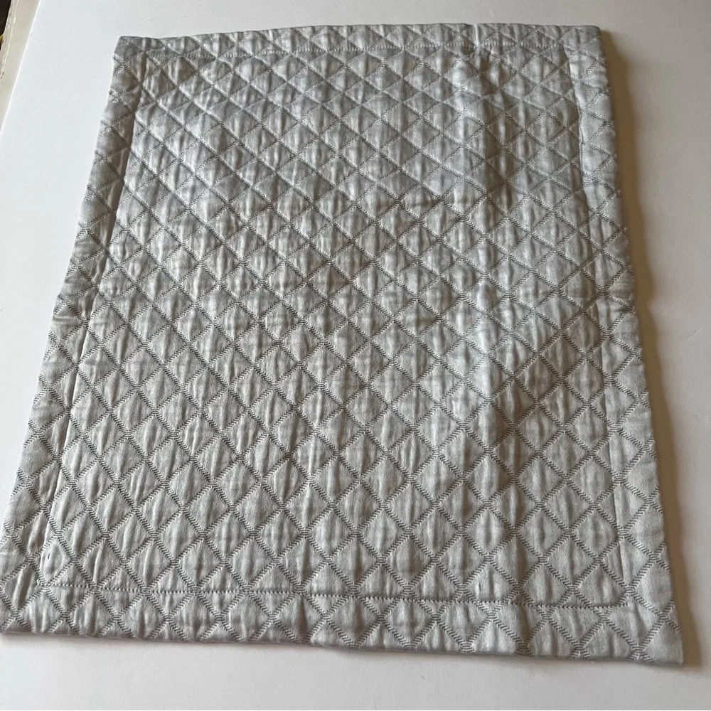 MATOUK NADIA MATELASSE’ COTTON BOUDOIR PILLOW SHAM SILVER  NWOT